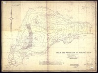 Isla de Pascua o Rapa Nui copia de un plano en papel ozalid del Departamento de Navegación e Hidrografía