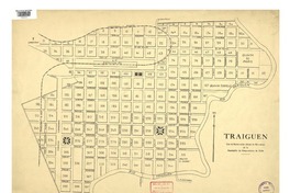 Traiguén con la numeración oficial de manzanas [material cartográfico] : de la Asociación de Aseguradores de Chile