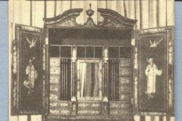 [Escritorio inglés de laca roja, decorado chino en rojo, siglo XVIII]