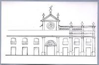 [Croquis del Edificio del Palacio del Real Tribunal del Consulado, ubicado en calle Bandera con Compañía]