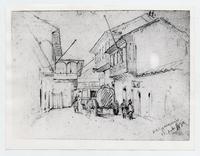 [Dibujo de una calle de Valparaíso, con un carruaje. 1834]