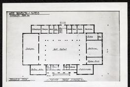 [Album Museo de Historia Natural de Concepción]: Ante-Proyecto Museo, Primer Piso, frente Parque Ecuador [Autor: Arquitecto A[rnoldo] Michaelsen]
