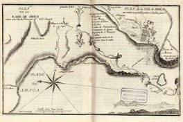 Plan de la Rade de Arica scituée a la Côte du Perou par 18d 29' de la Australe