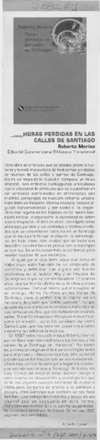 Horas perdidas en las calles de Santiago