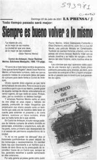 Siempre es bueno volver a lo mismo  [artículo]