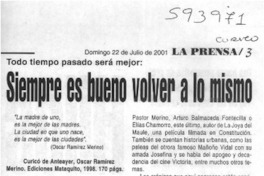 Siempre es bueno volver a lo mismo  [artículo]