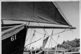 Pescadores en sus lanchas a orillas de un muellle de Valdivia.