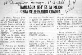 Rancagua 1814" es la mejor obra de Fernando Cuadra.  [artículo]