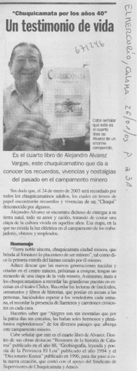 Un testimonio de vida.