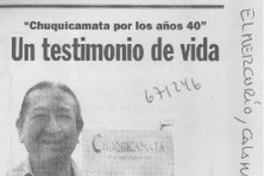 Un testimonio de vida.