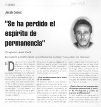 Se ha perdido el espíritu de permanencia" : [entrevista]