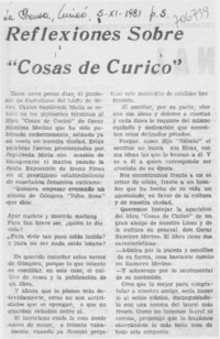 Reflexiones sobre "Cosas de Curicó".