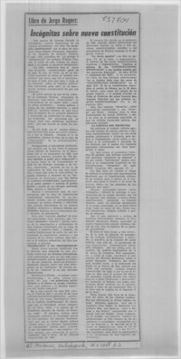 Incógnita sobre nueva constitución.