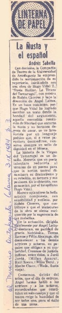 La ñusta y el español