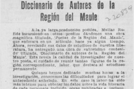 Diccionario de autores de la región del Maule