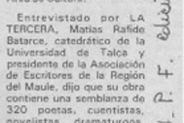 Poeta ensayista presentará nueva creación