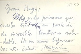 [Tarjeta Postal] [1960], [Valparaíso, Chile] [a] Gran Hugo