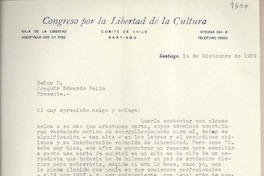[Carta] 1959 diciembre 14, Santiago, [Chile] [a] Joaquín Edwards Bello