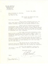 [Carta] 1957 oct. 23, New York [a] Mrs. Madeleine S. Redditt, New York