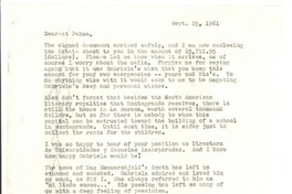 [Carta], 1961 sep. 25, [New York] [a] Palma Guillén, [México]