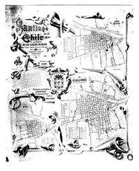 Santiago a fines de los siglos XVI, XVII i XVIII según croquis i apuntes de Tomás Thayer Ojeda.