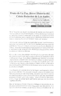 Fruto de la Paz : breve historia del Cristo Redentor de Los Andes René León Gallardo  [artículo] / Marciano Barrios.