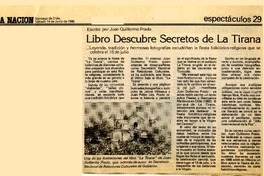Libro descubre secretos de La Tirana  [artículo].