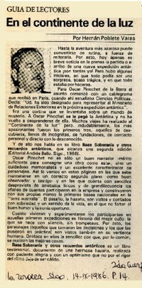 En el continente de la luz  [artículo] Hernán Poblete Varas.