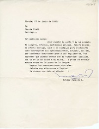 [Carta] 1982 junio 23, Vicuña, Chile [a] Oreste Plath  [manuscrito] Héctor Carreño Latorre.
