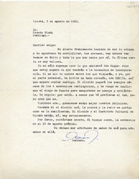 [Carta] 1982 agosto 3, Vicuña, Chile [a] Oreste Plath  [manuscrito] Héctor Carreño L.