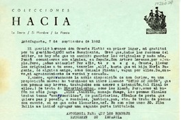 [Carta] 1983 septiembre 7, Antofagasta, Chile [a] Oreste Plath  [manuscrito] Andrés Sabella.