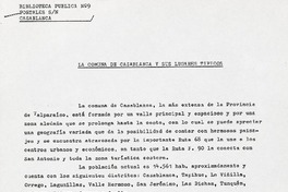 La comuna de Casablanca y sus lugares típicos  [manuscrito] C.G.E.