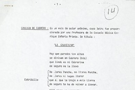Canción de Cabrero  [manuscrito].
