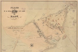 Plano de la batalla de los Llanos de Maipo dada el 5 de abril de 1818 [material cartográfico] : Teodoro Brenot, dibujante.