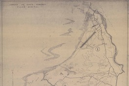 Comuna de Santo Domingo plano general [material cartográfico] : dibujo, Juan Meza U. y Manuel Gómez G.
