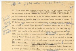 [Isla de Pascua]  [manuscrito] [Matilde Ladrón de Guevara].
