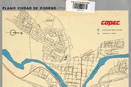 Plano y datos de la ciudad de Osorno Copec [material cartográfico] : mapa y texto Hernán García Vidal