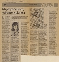 Mujer penquista, valiente y pionera  [artículo] Anamaría Maack.