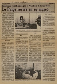 Le Paige revive en su museo  [artículo] Sergio López G.
