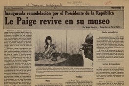 Le Paige revive en su museo  [artículo] Sergio López G.