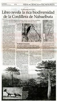 Libro revela la rica biodiversidad de la Cordillera de Nahuelbuta  [artículo] Richard Garcìa.