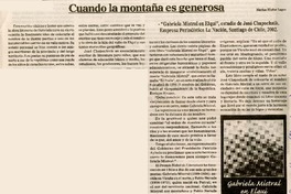 Cuando la montaña es generosa  [artículo] Marino Mñoz Lagos.