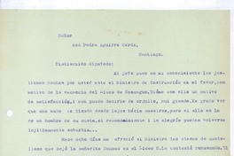 [Carta, entre 1914 y 1917], Los Andes, Chile <a> Pedro Aguirre Cerda, Chile