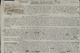 Recado para Eduardo Frei