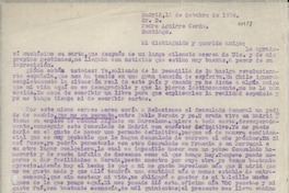 [Carta] 1934 oct. 12, Madrid, [España] [a] Pedro Aguirre Cerda, Santiago
