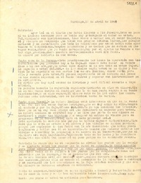 [Carta] 1940 abr. 15, Santiago, [Chile] [a] Gabriela Mistral