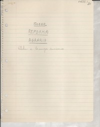 Sobre reforma agraria : palabras a los amigos americanos