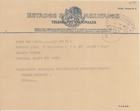 [Telegrama] 1947 sept. 20, Santiago, Chile [a] Gabriela Mistral, Jalapa, [México]