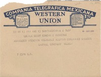 [Telegrama] 1949 abr. 4, Santiago, Chile [a] Lucila Godoy, Veracruz, [México]