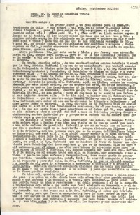 [Carta] 1946 sept. 30, México [a] Gabriel González Videla, Santiago